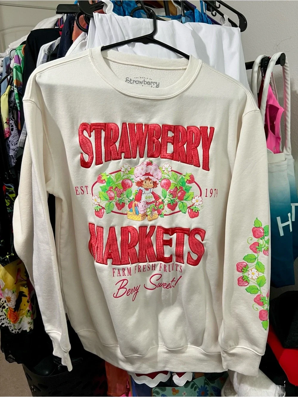 Cream 'Strawberry Shortcake Markets' Graphic Sweatshirt - Picture 9 of 16